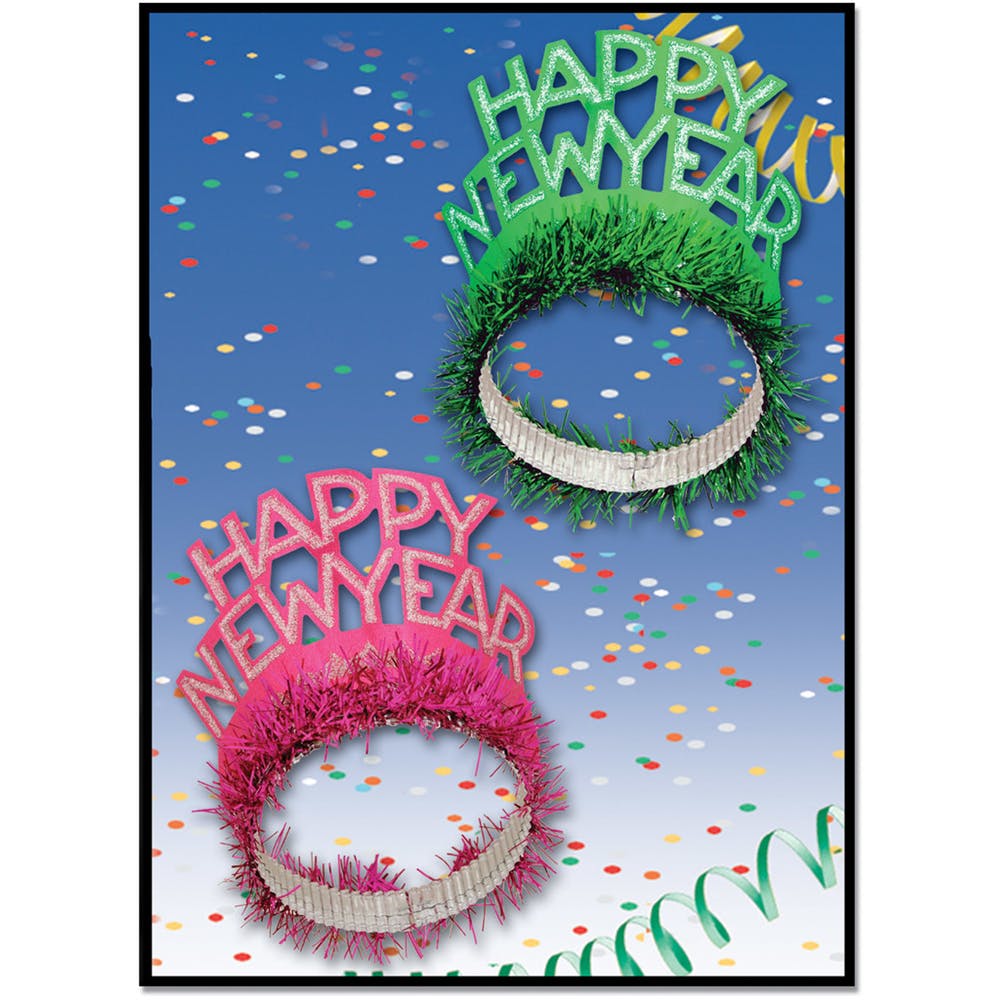 Happy New Year Tiaras - Assorted Fringe 3