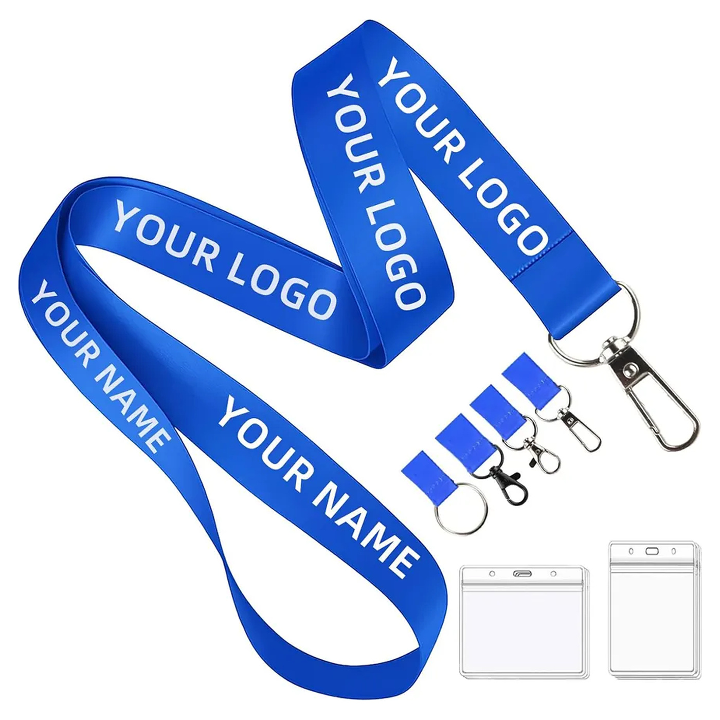 3/4" Polyester Lanyard with Metal Crimp & Lobster CLaw