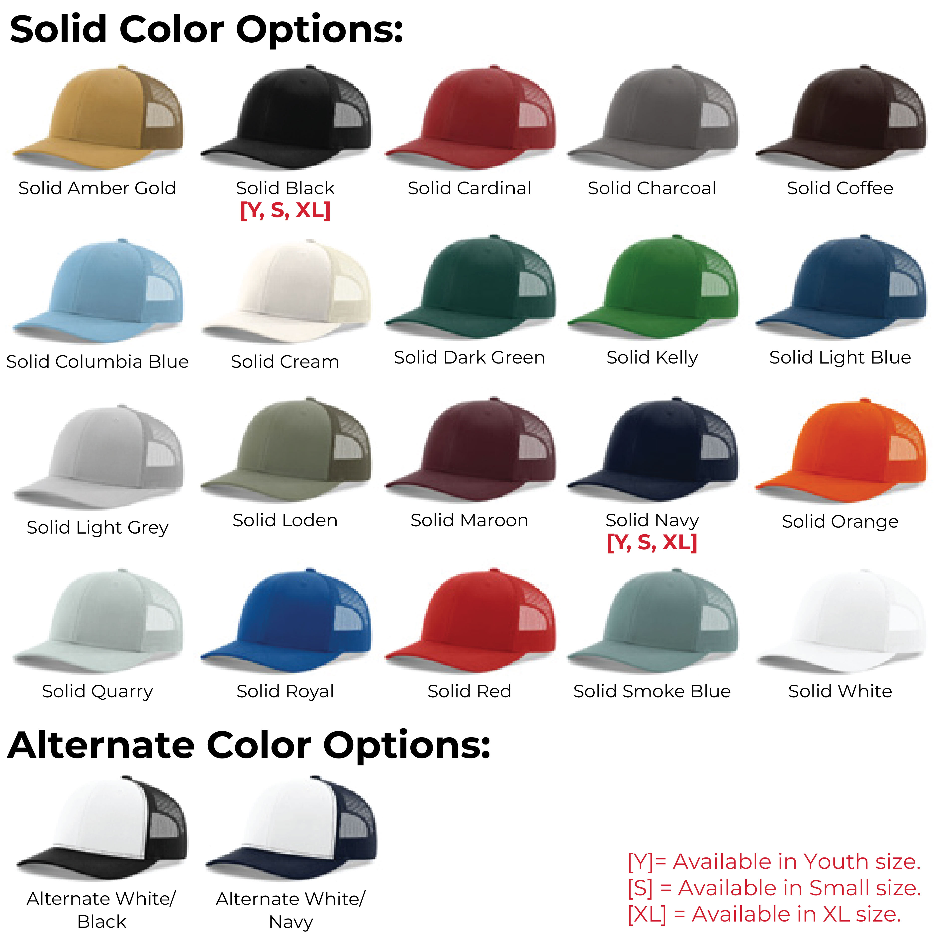 Richardson 112 6-Panel Snapback Trucker Hat w/Leatherette Adhesive Patches or Embroidery 272