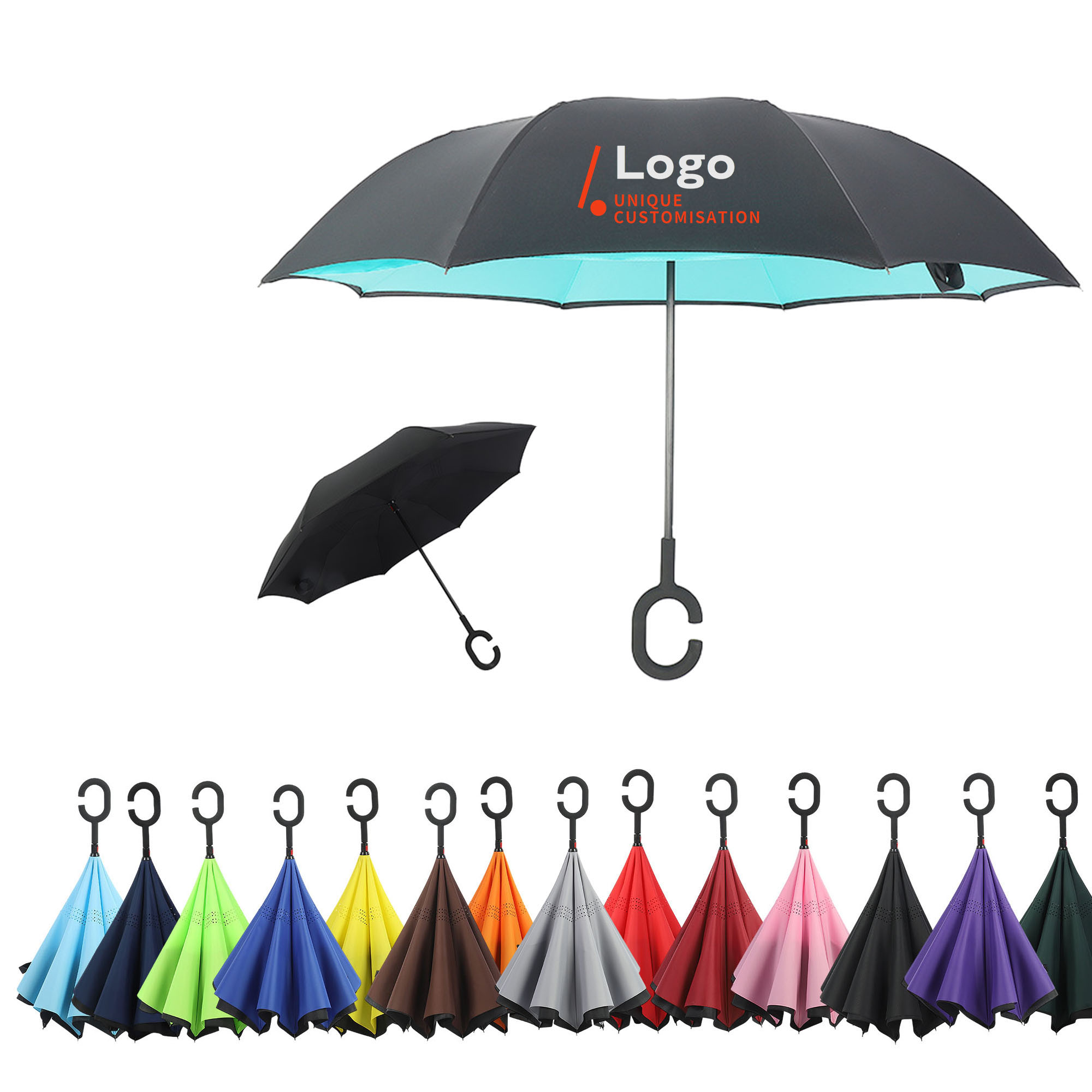 Portable Double Layer C-Handle Umbrella 3