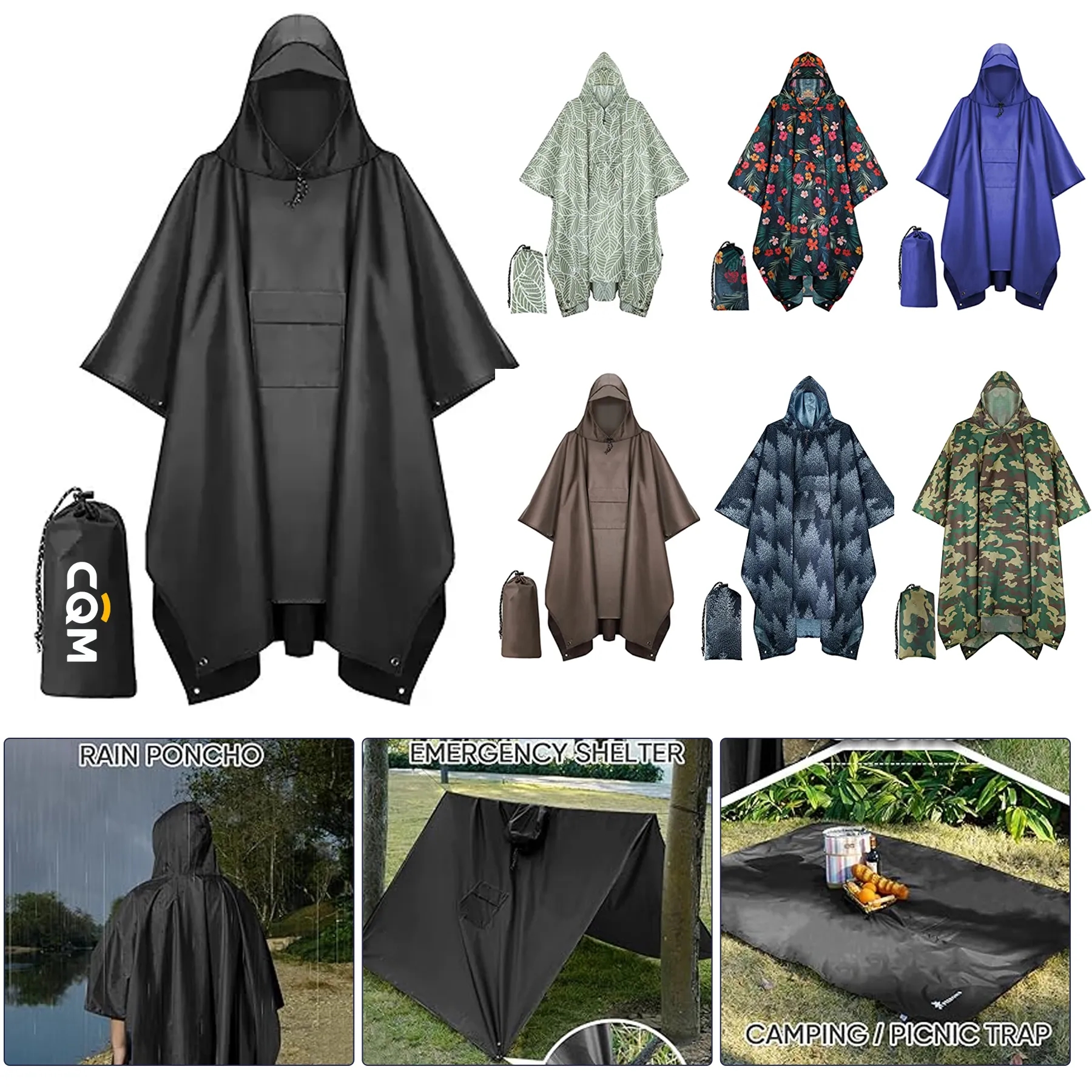 Hooded Rain Poncho 5