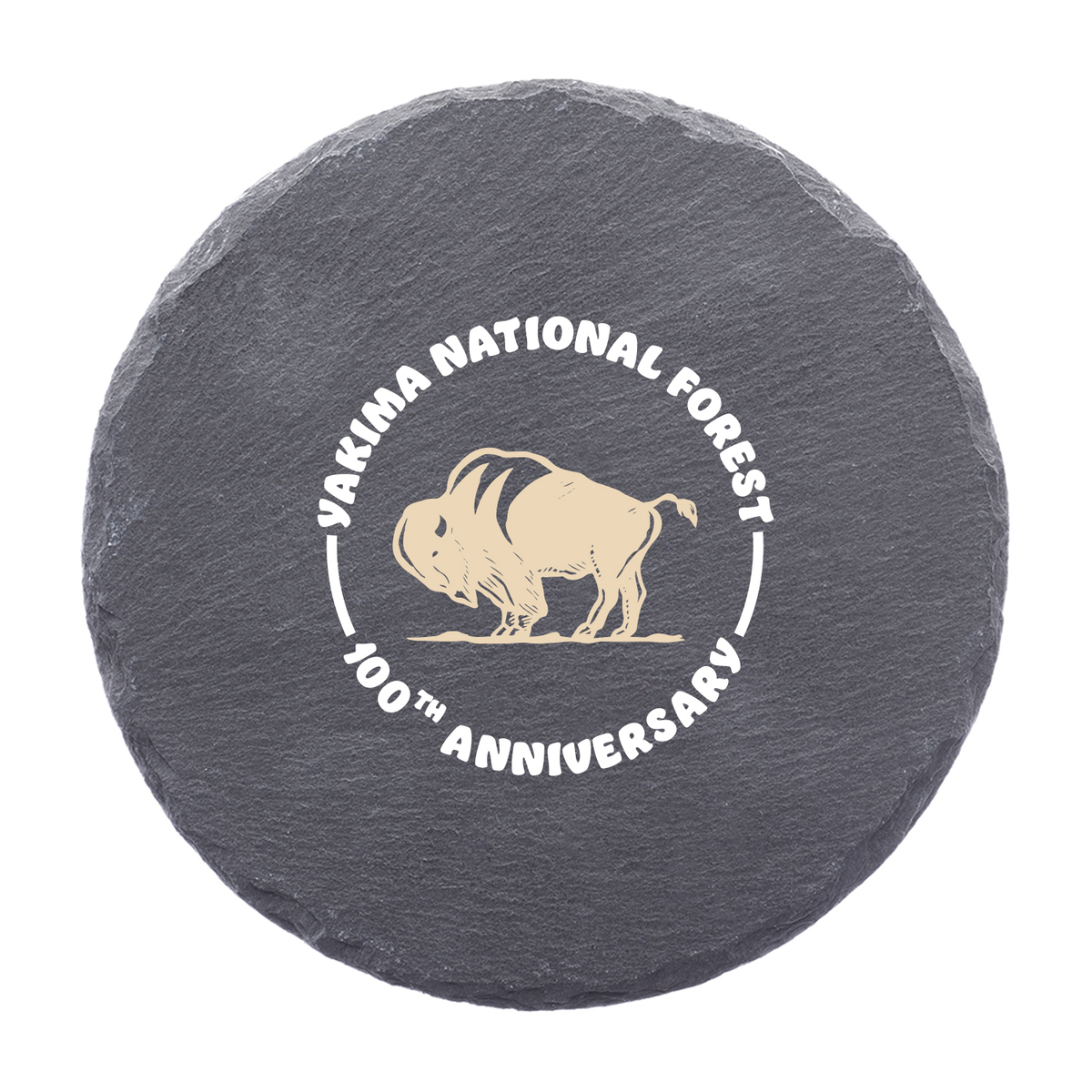 Valentia Round Slate Coaster (2 Color Imprint)