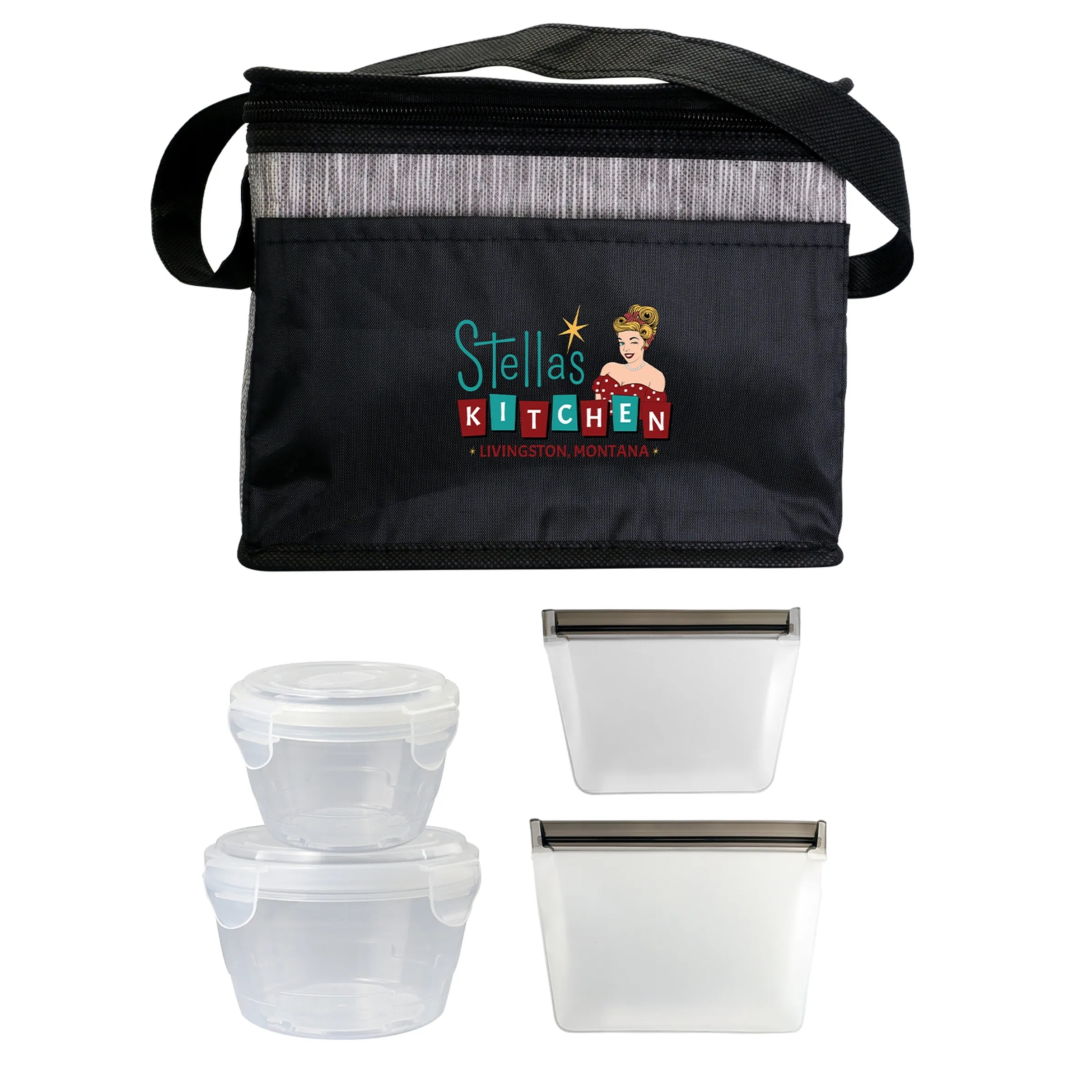 Black Graph Nested Bagged Lunch Set 2