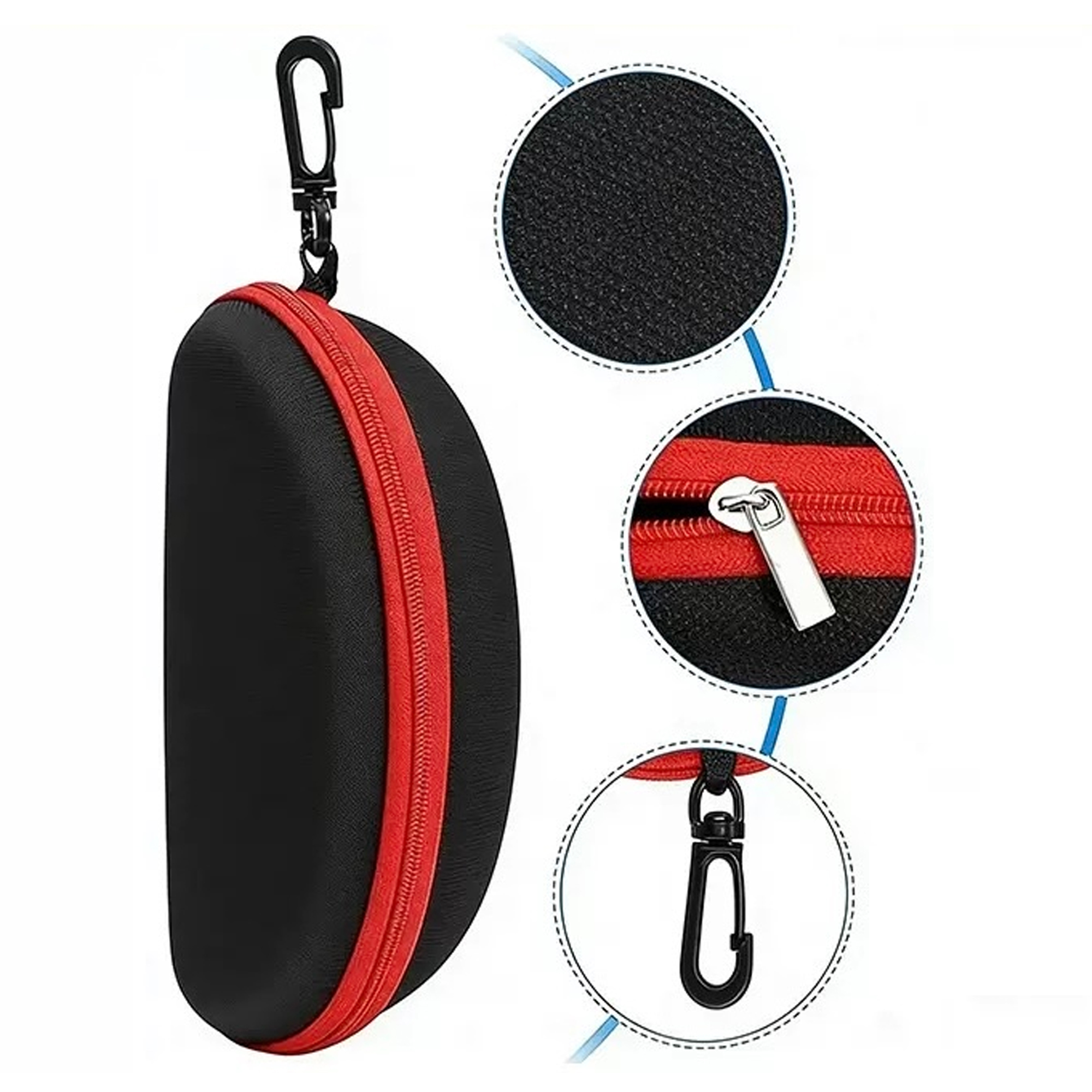 Portable Zipper Eyeglass Case with Clip 5