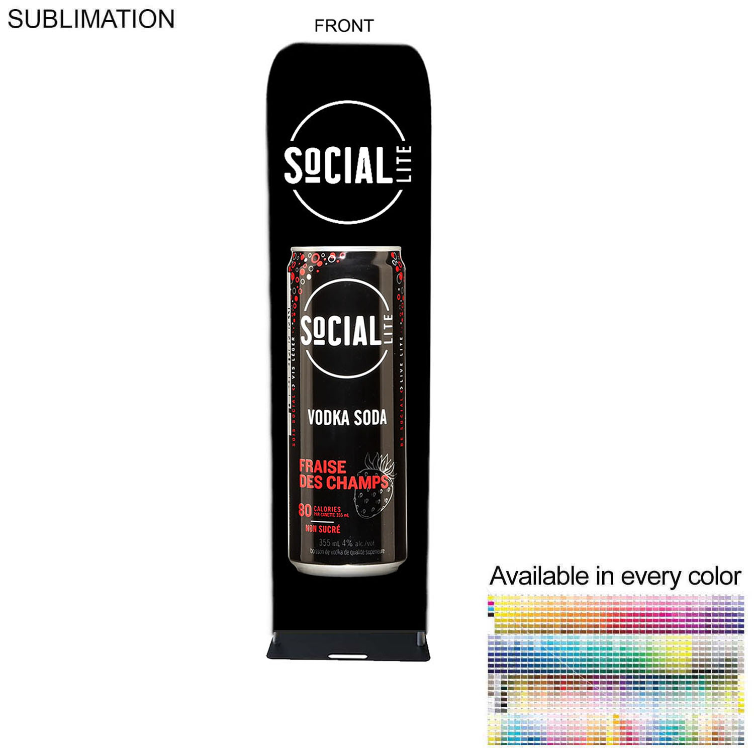 72Hr Fast Ship - Event package, 2'W Fabric banner and Premium 6' tablecloth open back 7