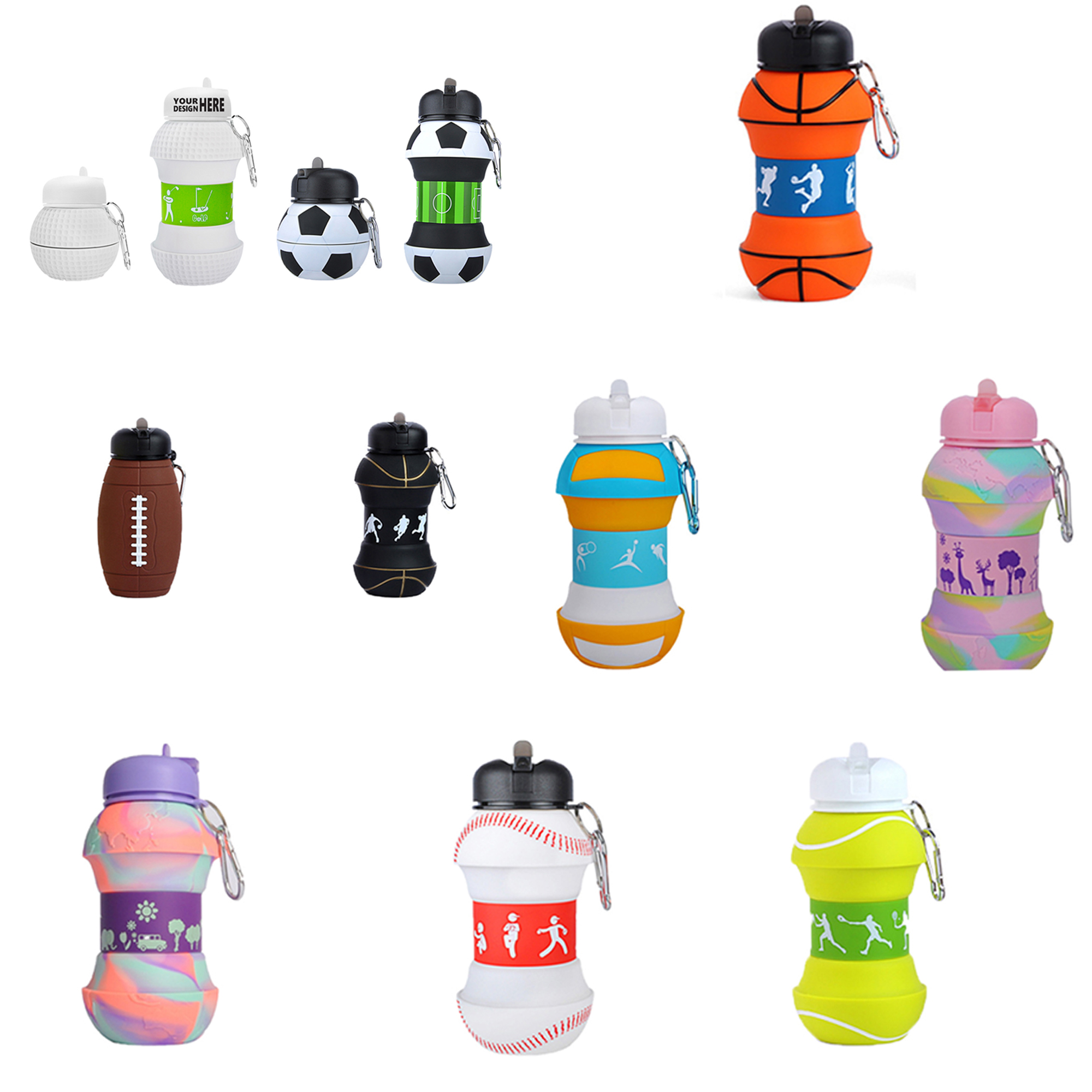 MOQ20 Outdoor Silicone Folding Eye-Catching Sports Kettle 2