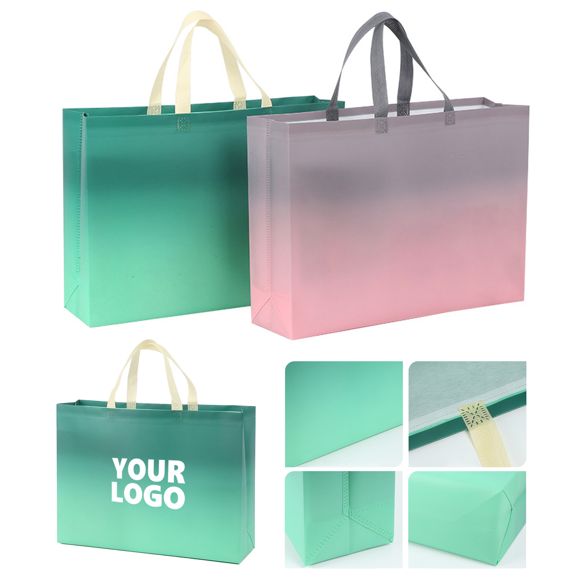 Gradient Laminated Non-Woven Tote Gift Bag