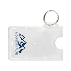 3.50" W x 2.13" H - Horizontal Rigid Card Holder (1 Color Imprint)