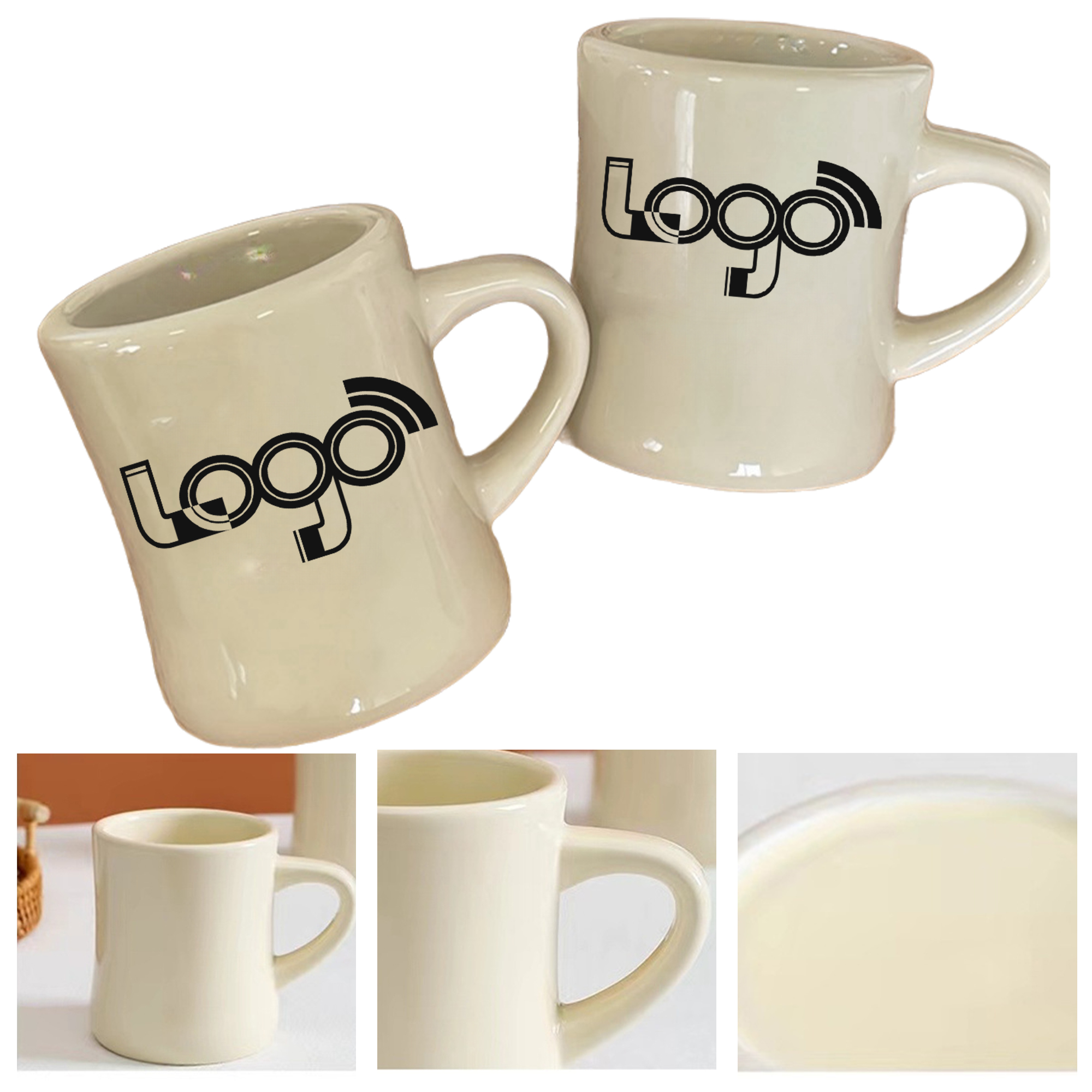 Stylish Ceramic Mug with Unique Waistline Design