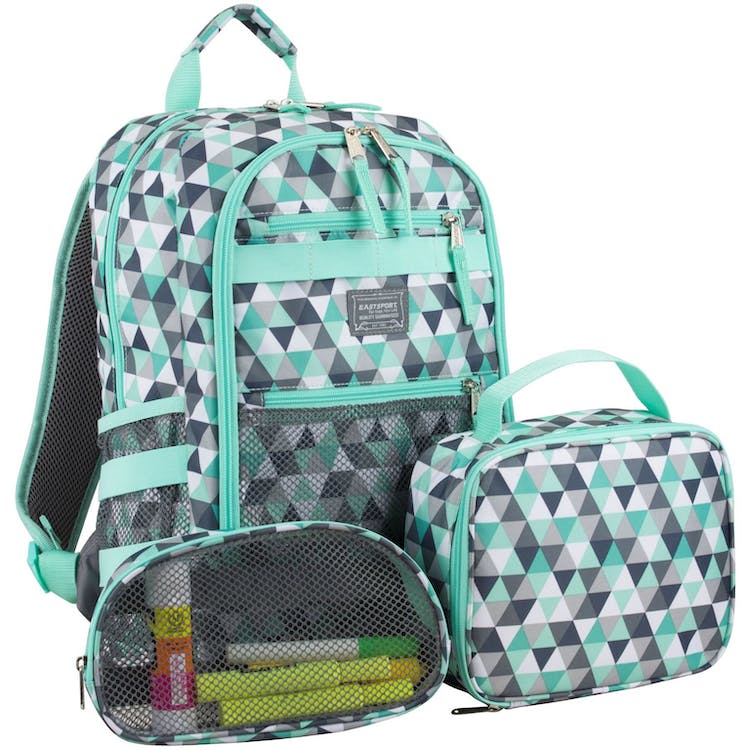 Backpack Lunch Bag Pencil Case Sets - Teal 3