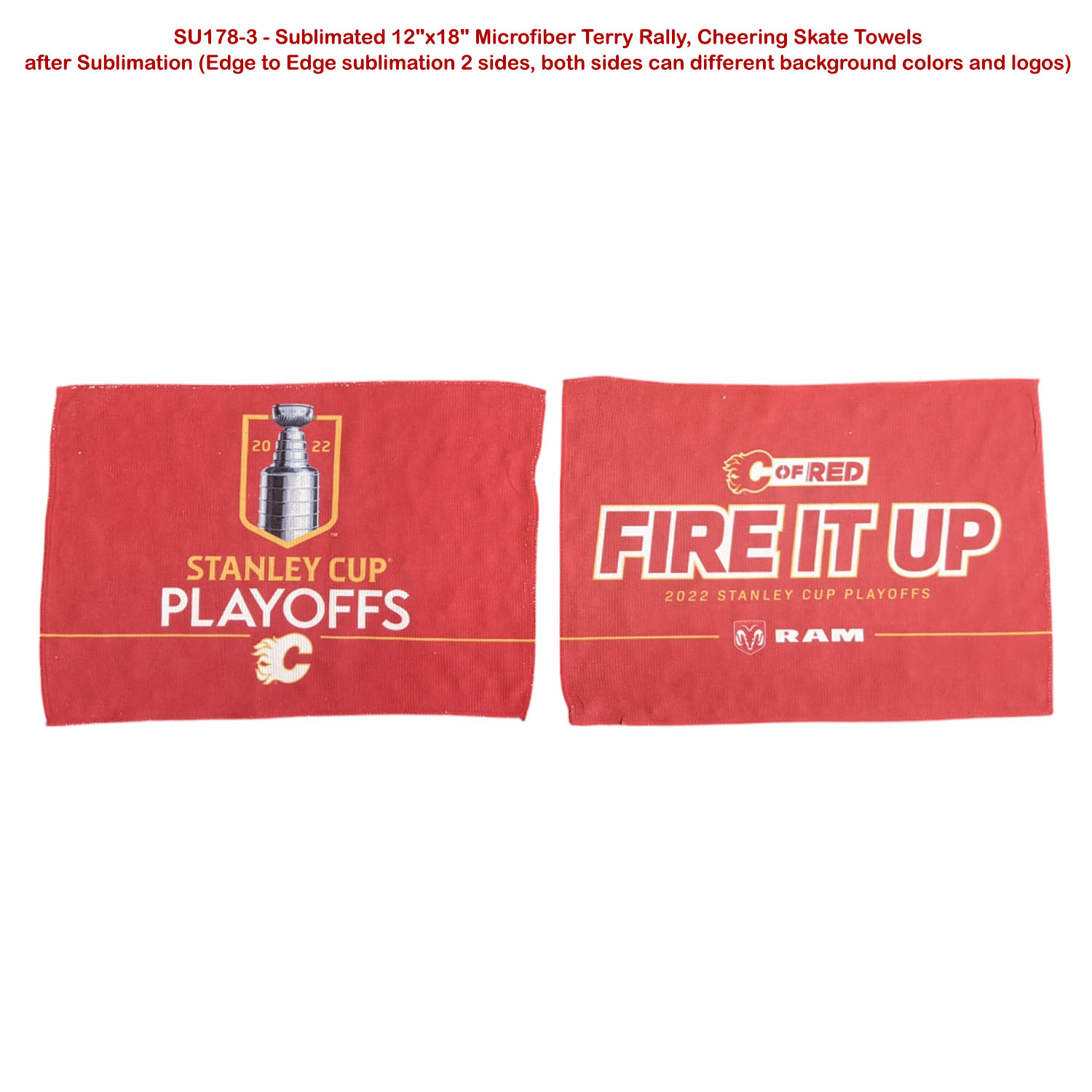 Microfiber Dri-Lite Terry Team and Sponsorship Towel, 12x18, Sublimated Edge to Edge 2 sides 23