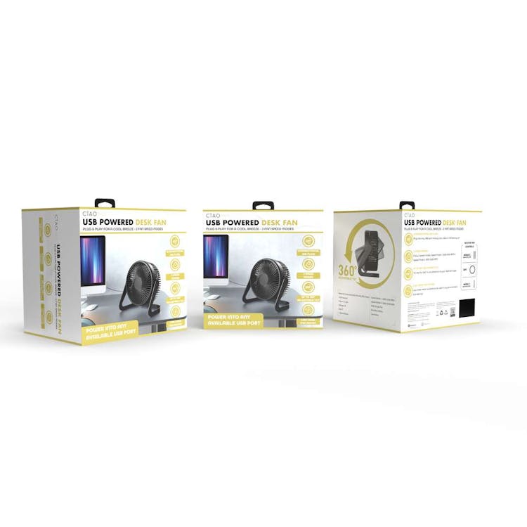 USB Powered Desk Fans - 6" 3