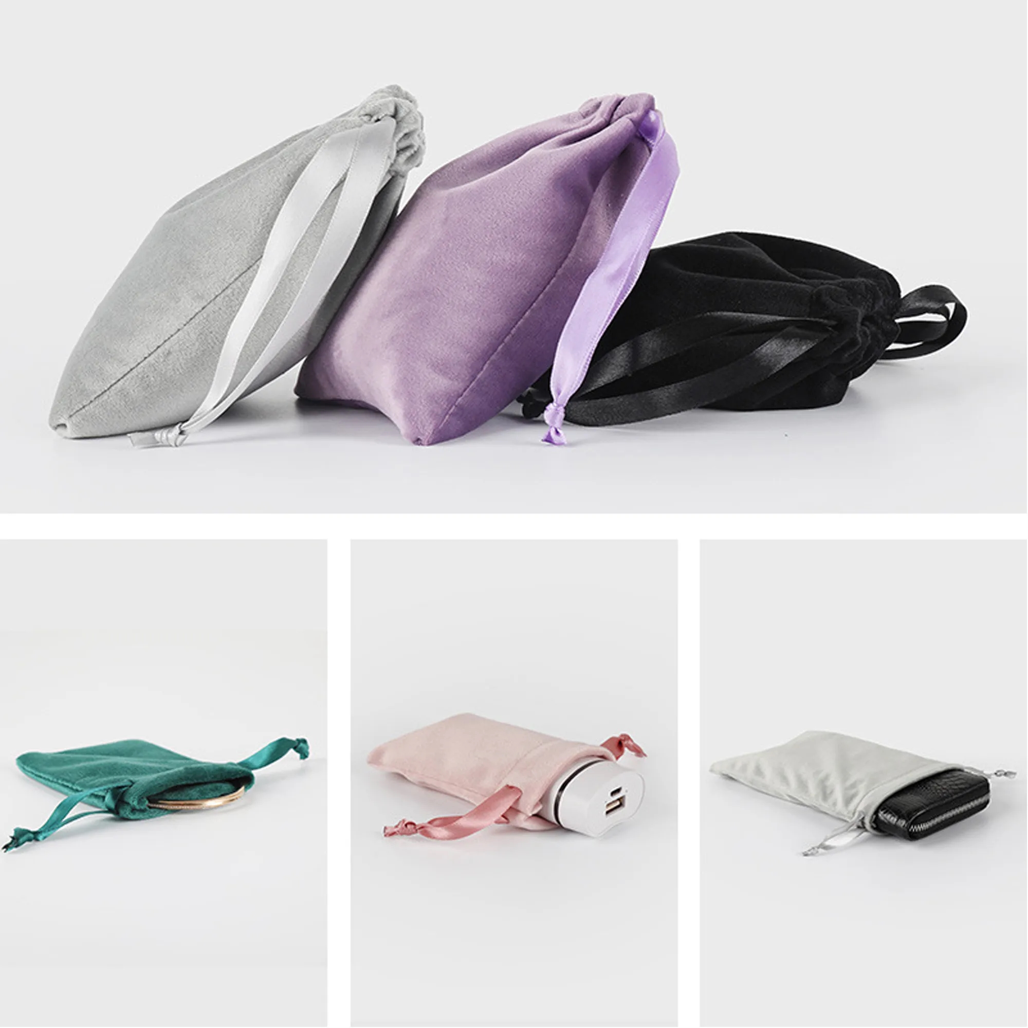 4.3" x 5.9" Satin Drawstring Bag Bundle Pocket 5