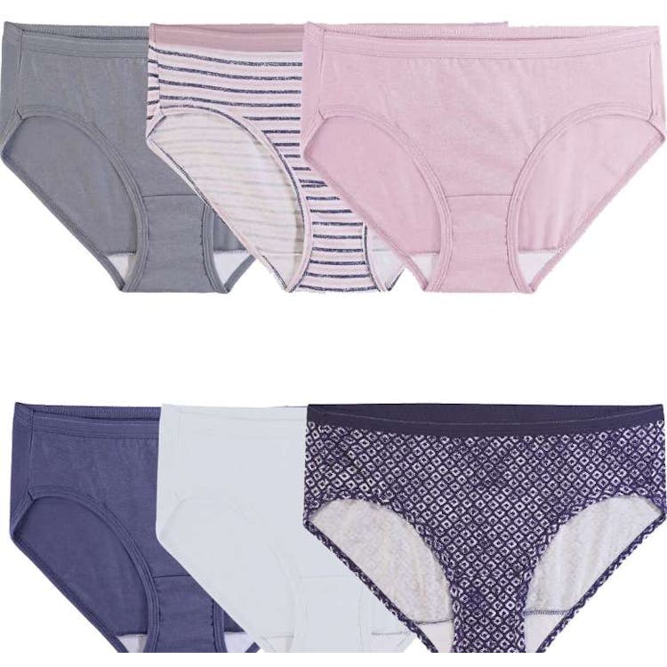 Fruit of the Loom Ladies Cotton Hipster Panty - Size 9 6pk 3