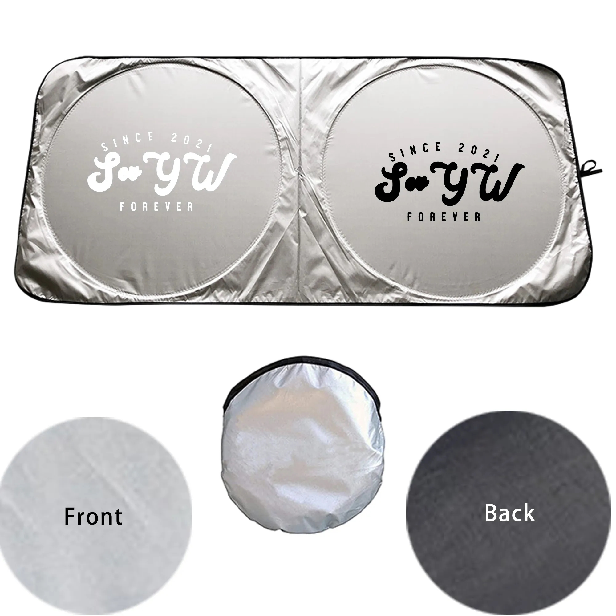 Foldable Car Windshield Sunshade With Storage Pocket 4