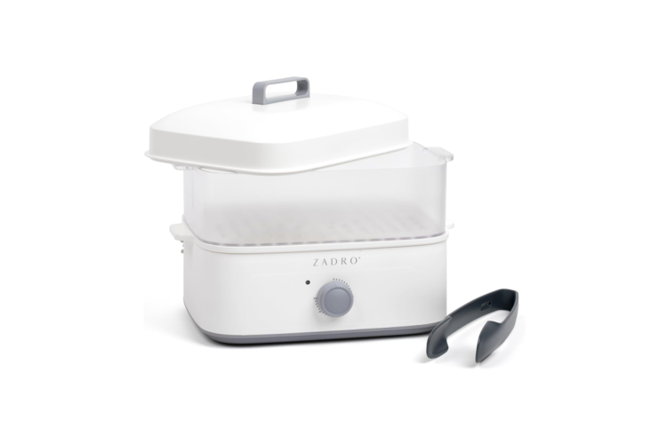 Zadro Towel Steamer with Tongs - White/Gray 1