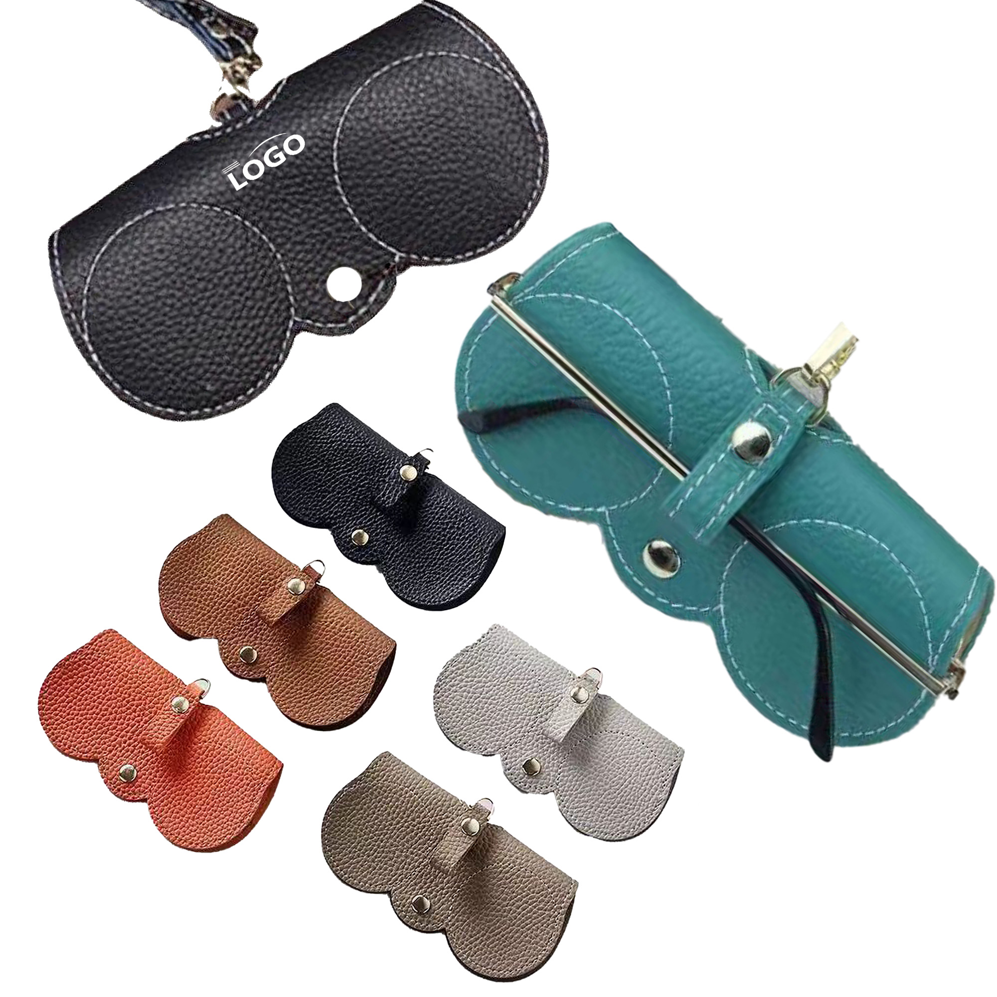 Soft Leather Fashionable Sunglasses Case Portable Pouch Clip 9