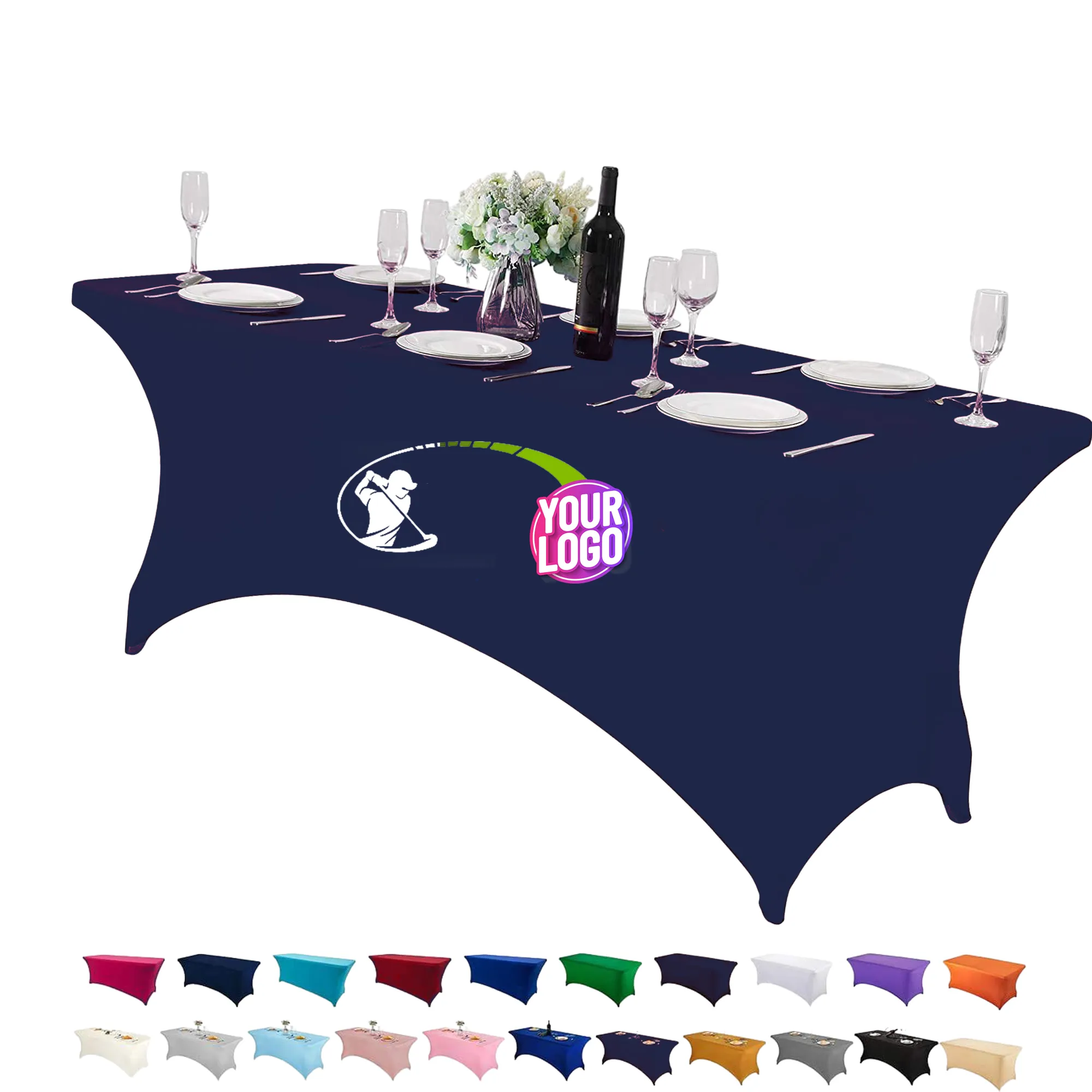6FT Full Color Stretch Polyester Table Cover