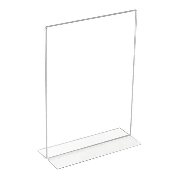 Custom Clear Acrylic Magazine Rack With Sturdy T-Base — Double Sided Display Organizer 4
