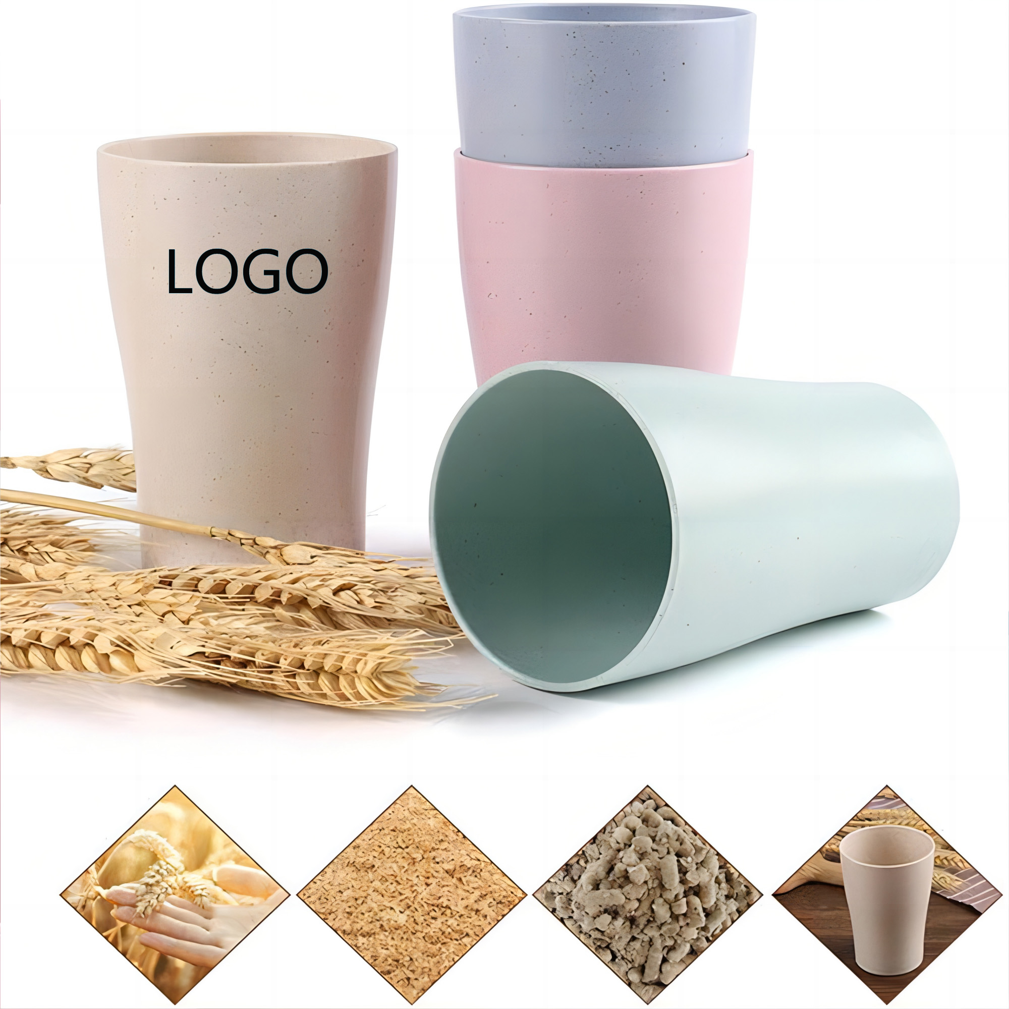 10oz Wheat Straw Toothbrush Cup 3