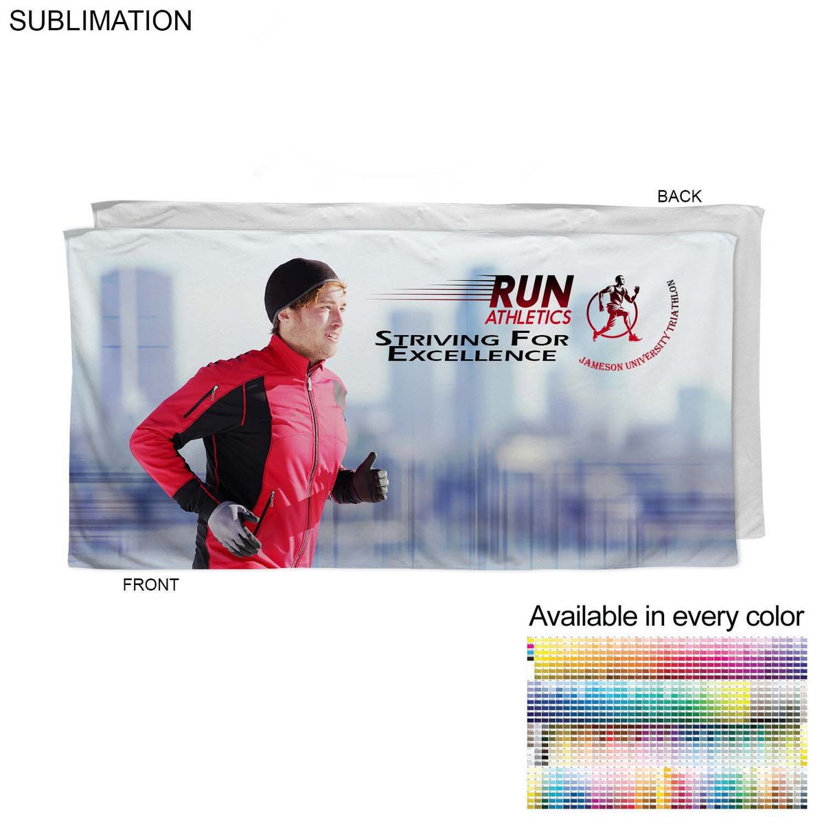 fiel Absorbent Microfiber Dri-Lite Terry Triathlon Towel 30x60 Sublimated Edge to Edge 1 side #SU210W-7