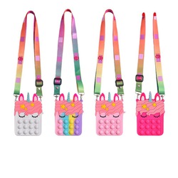 Kids Cartoon Soft Silicone Push Bubble Crossbody Purse