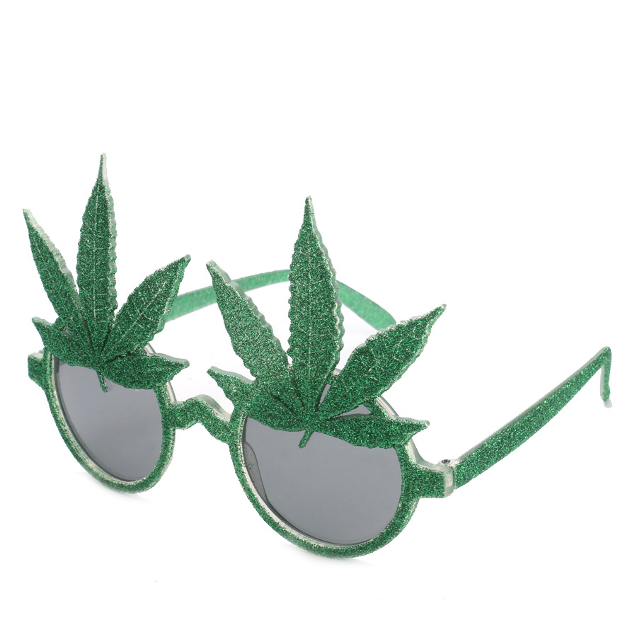 Loftus International Star Power Glitter Pot Leaf Round Lens Sunglasses