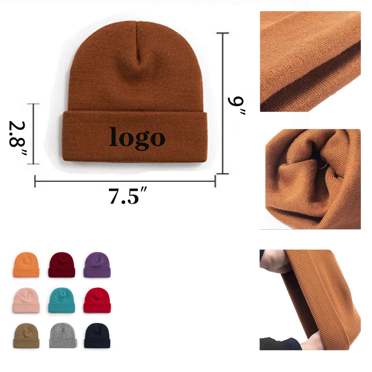 Customizable knitted multi scene warm hat