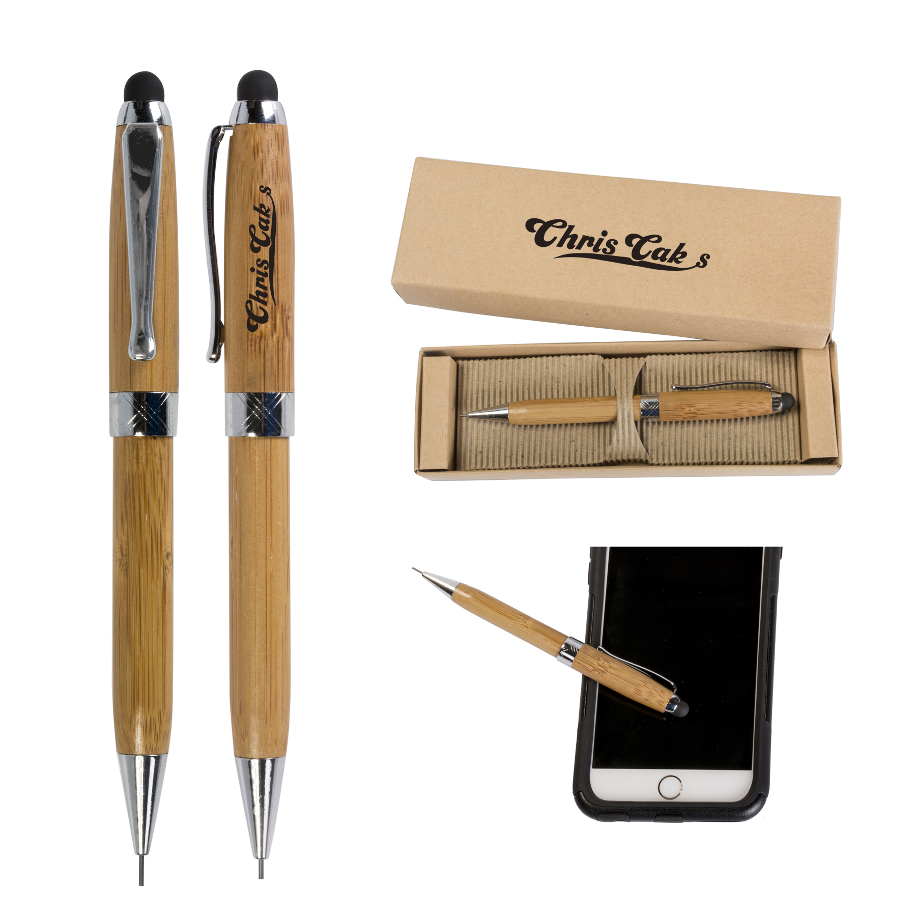 Bamboo Stylus Pencil with Deluxe Recyclable Paper Box 11