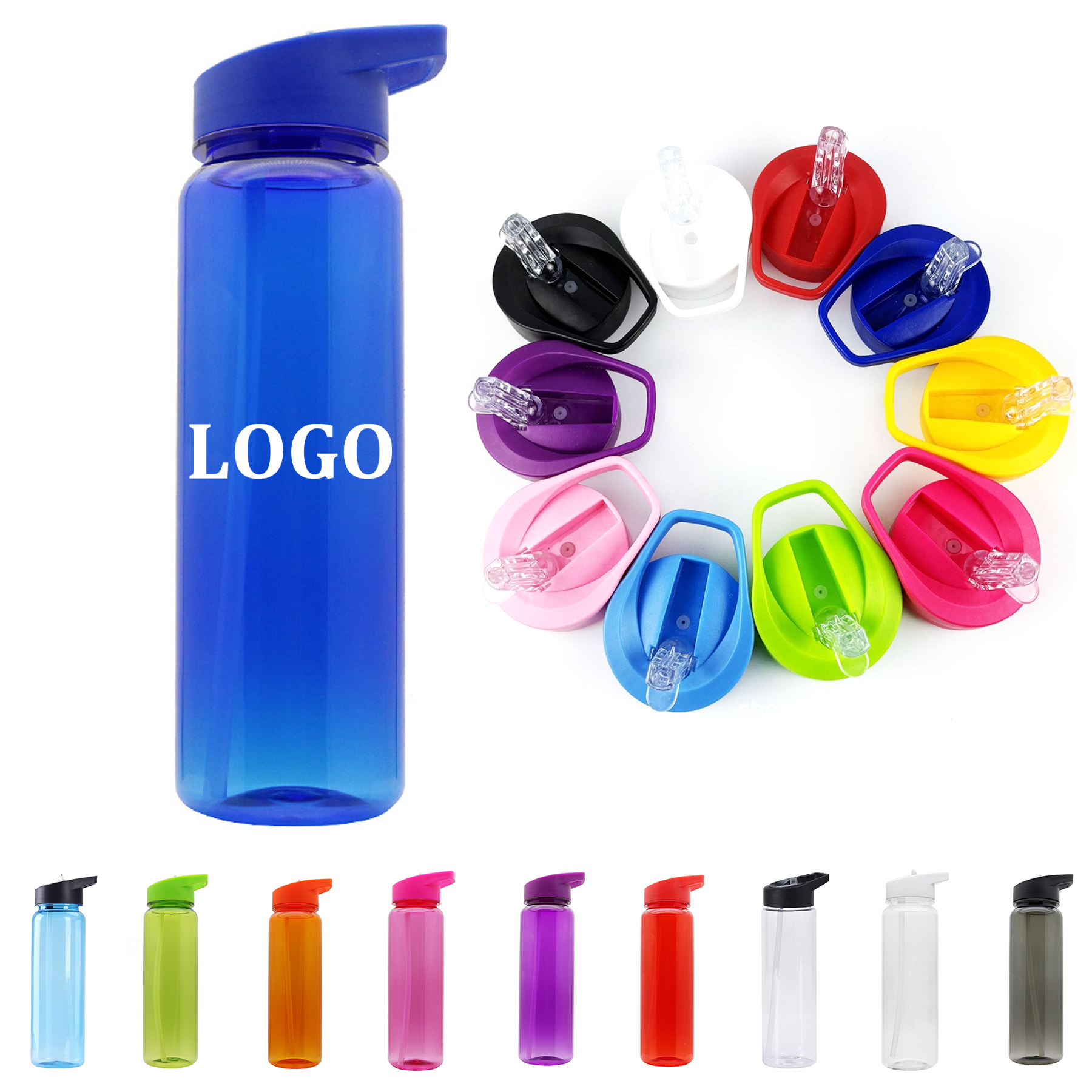 24 Oz. Slim Fit Water Bottle w/Flip Straw Lid 1