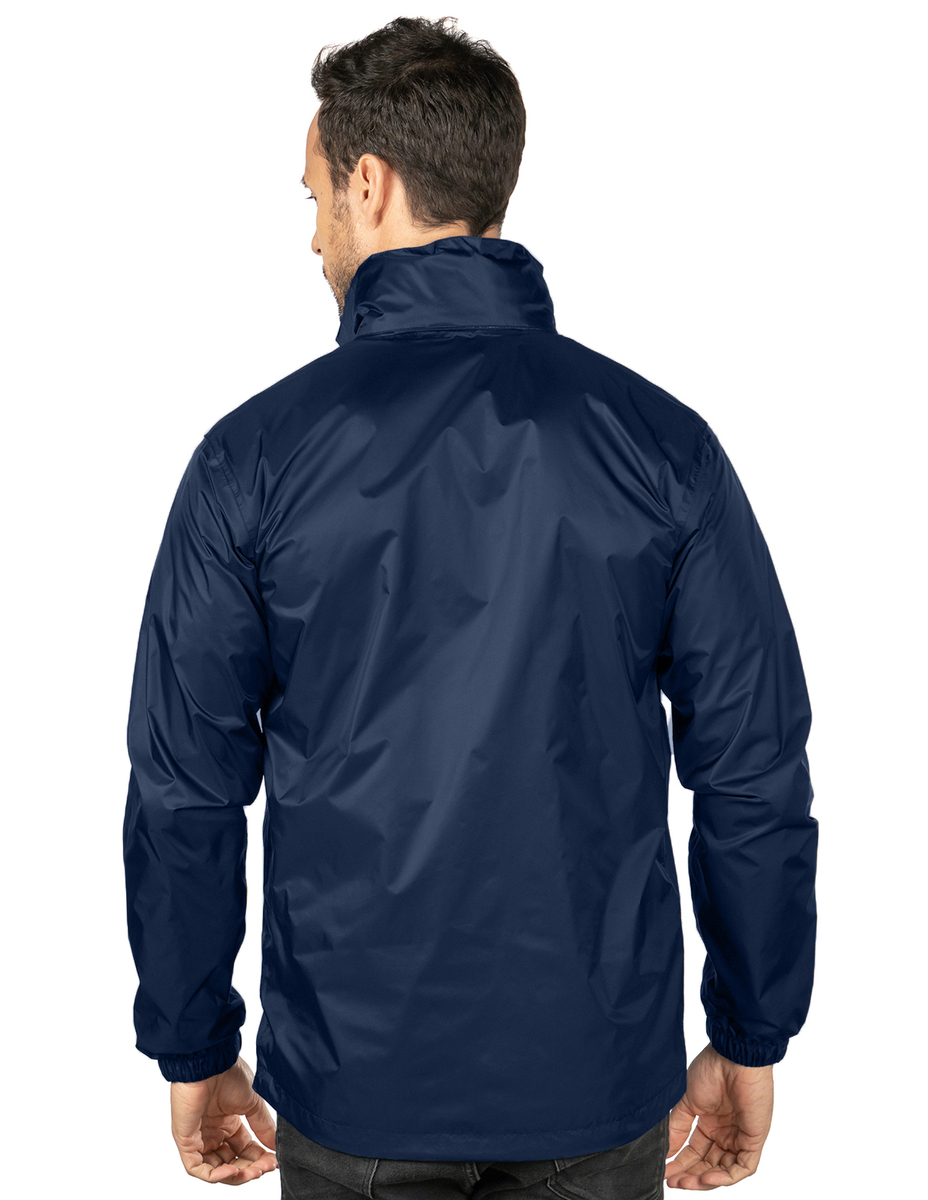 Men’s Lined Waterproof Packable Jacket with Concealed Hood J1990