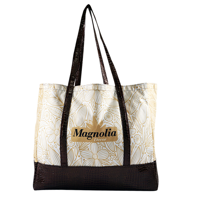 Large Full Side Gusset Luxury Tote (16"H x 18"W x 7"D) 2