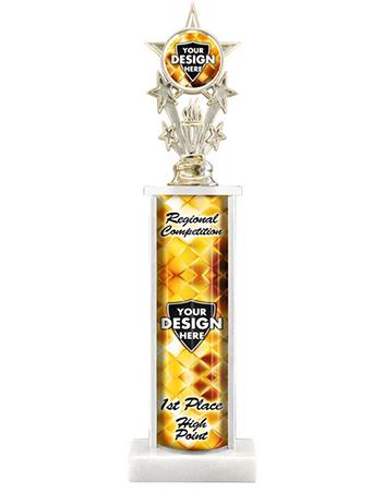 Trophy Custom: 1 column, 2.5x4.5" Marble Base, 4"