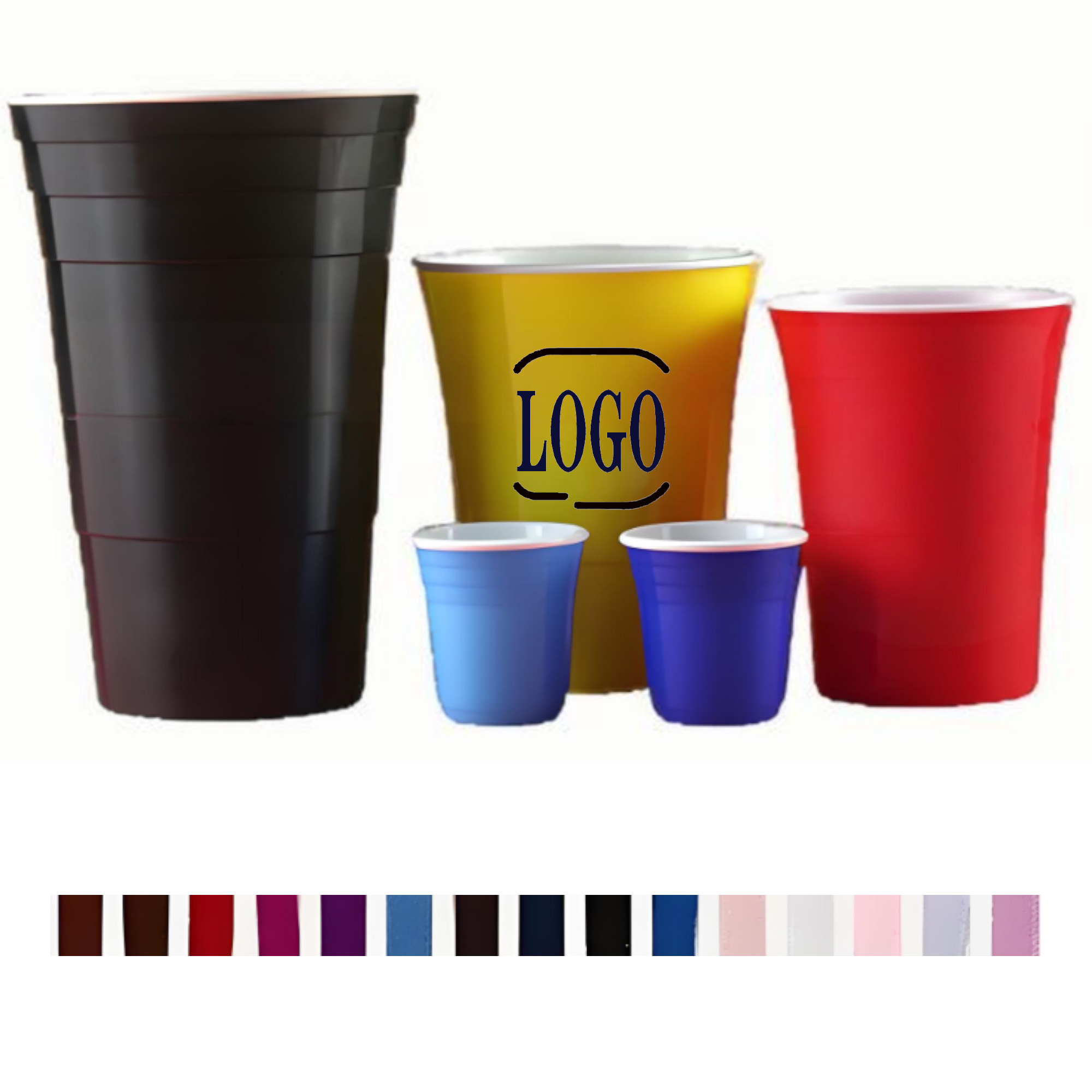 2 oz to 16 oz Double Wall Cup Thick Reusable 10