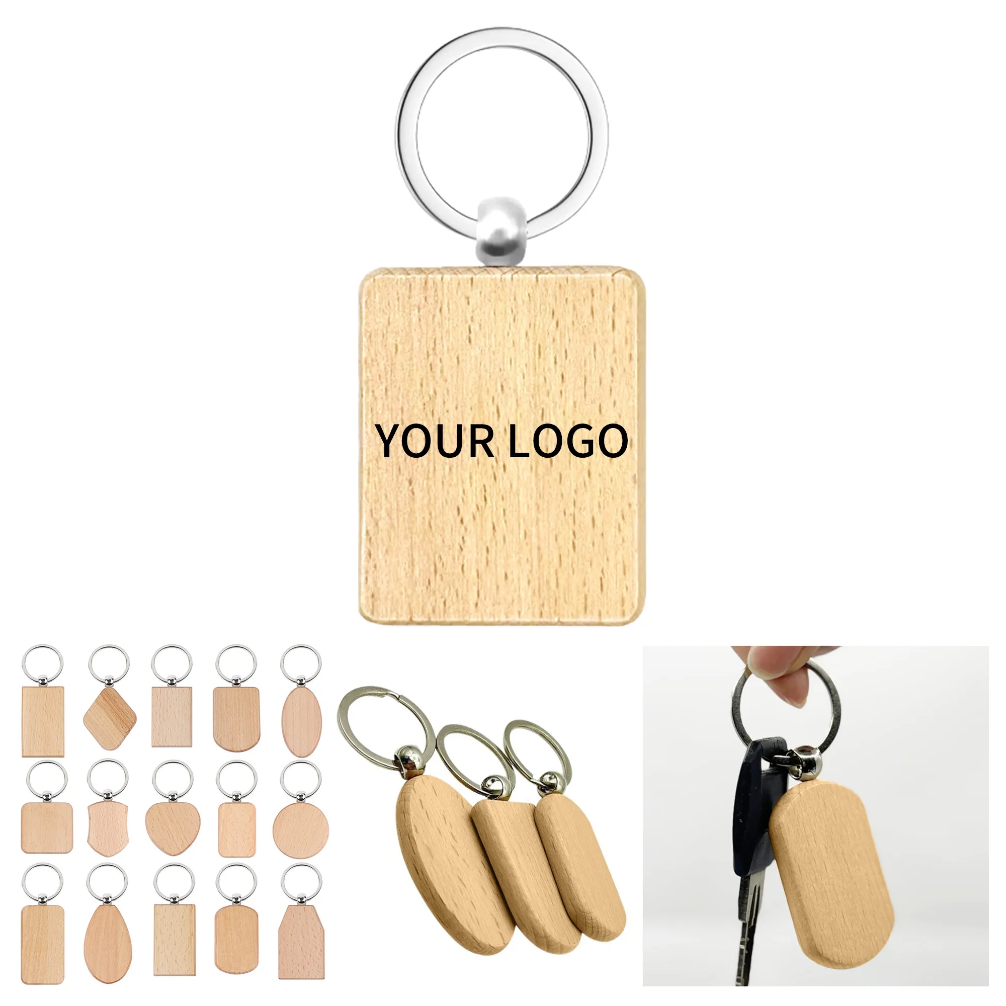 Durable Beech Wood Keychain for Everyday Use