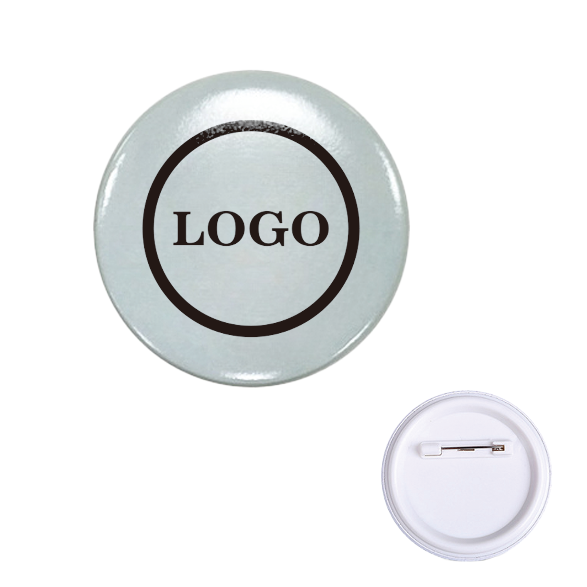 Round Button Badge with Safety Pin Back 3