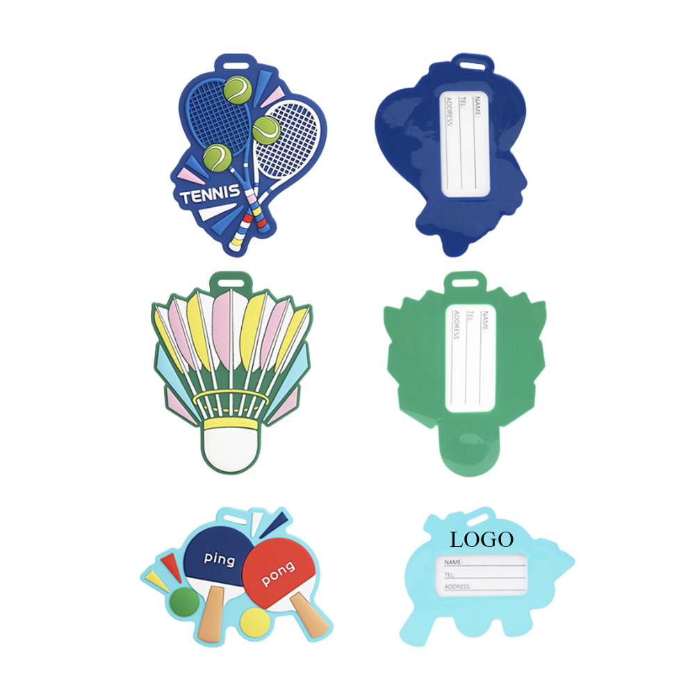 Sporty Pvc Tennis Badminton Table Tennis Luggage Tag