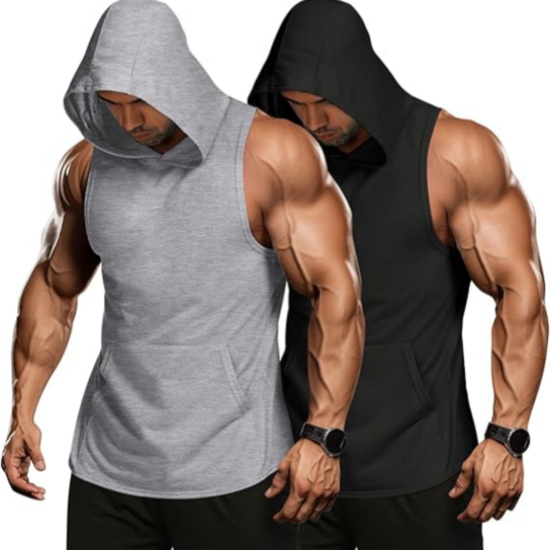 Workout Hoodie Muscle Fitting Sleeveless Shirt 13