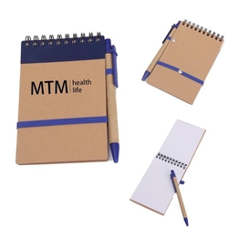 Recycled Spiral Jotter Notebook with Pen