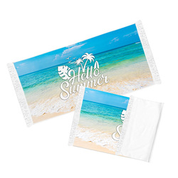 Free Shipping Full Color 250gsm Microfiber Beach Towel w/ tassel - 55 x 28