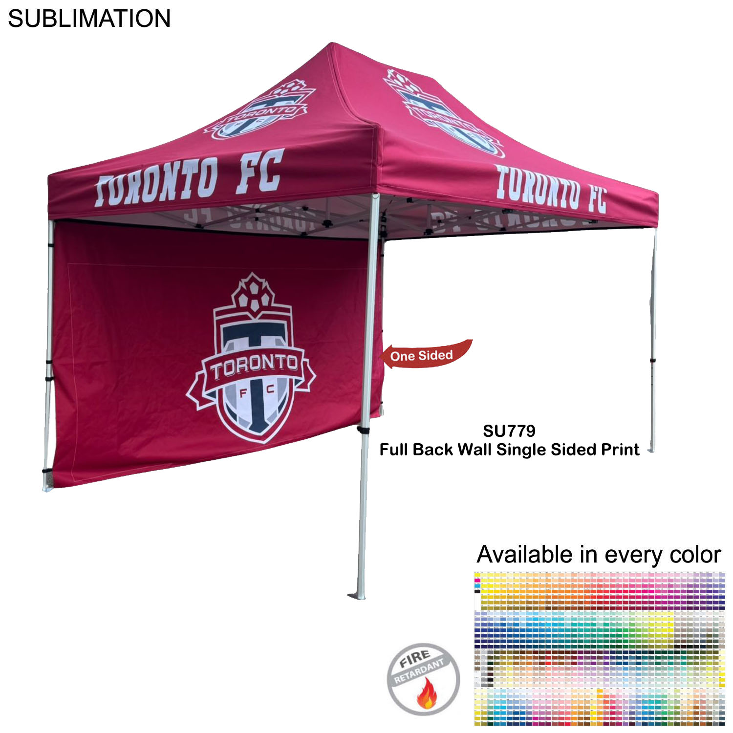 72Hr Fast Ship - Full 15' Back Wall for 10x15 Tent Kit, Sublimated, Single Sided Print 6