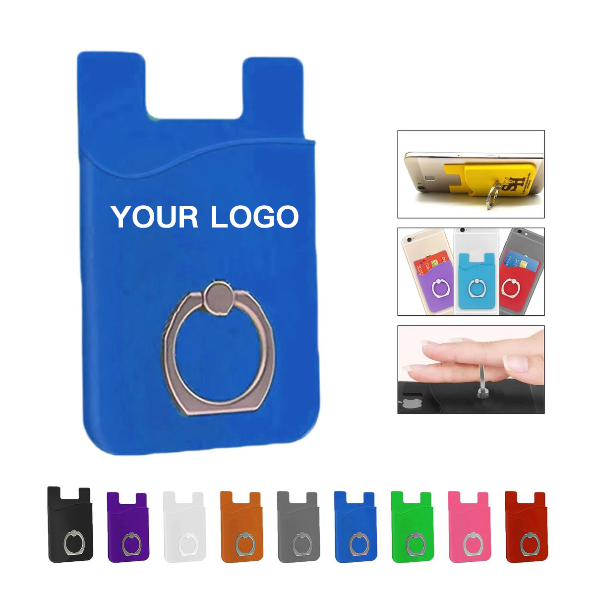 Compact Silicone Phone Wallet with Secure Grip Ring