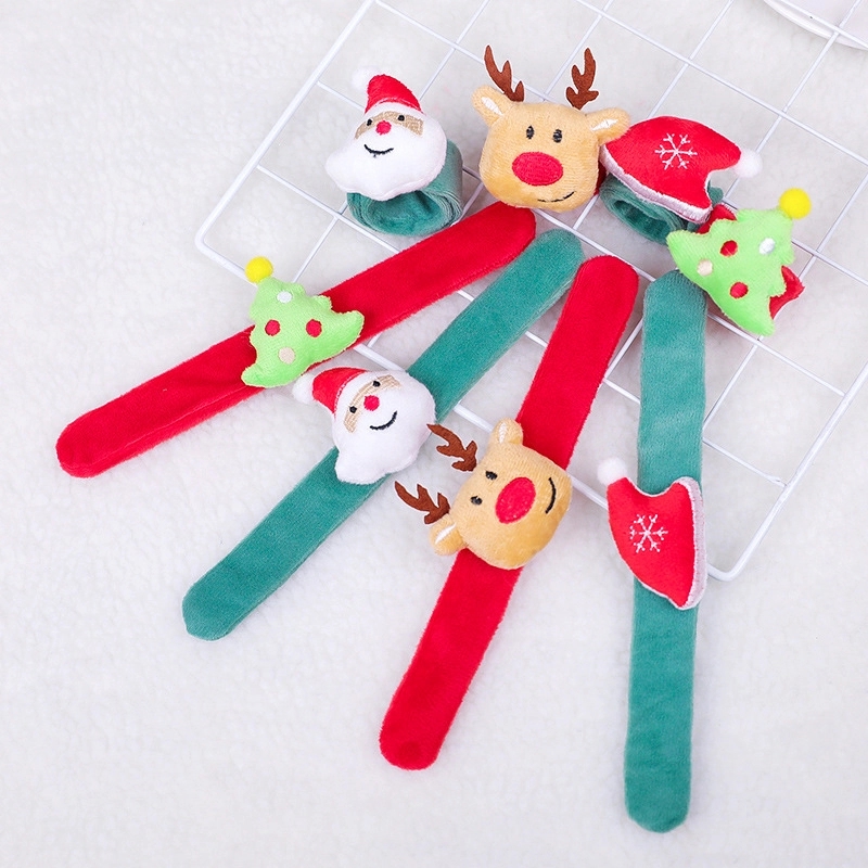 Santa Claus Tree Reindeer Hat Wristband Slap Bracelet