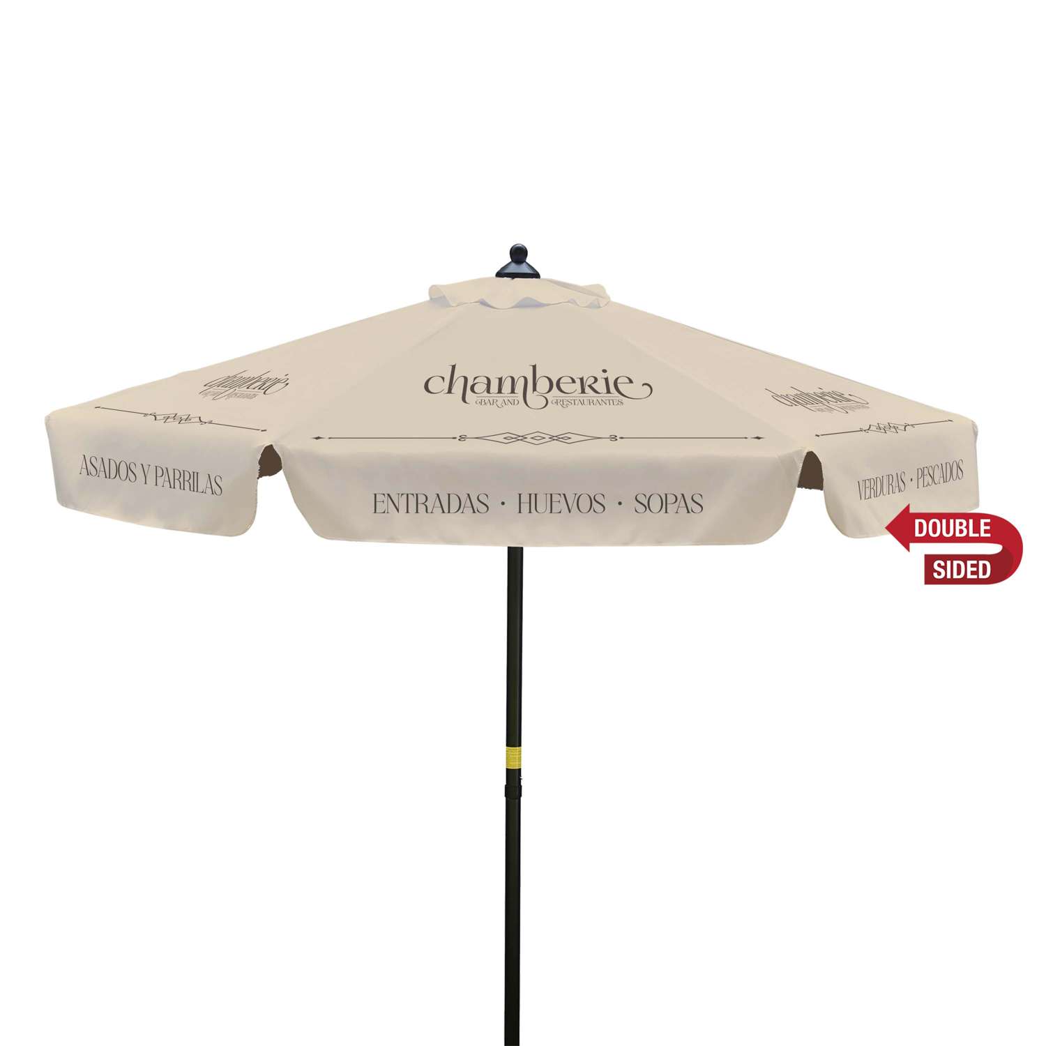 7' Steel Market Umbrella Double-Sided Dye Sub Kit with Valance 2