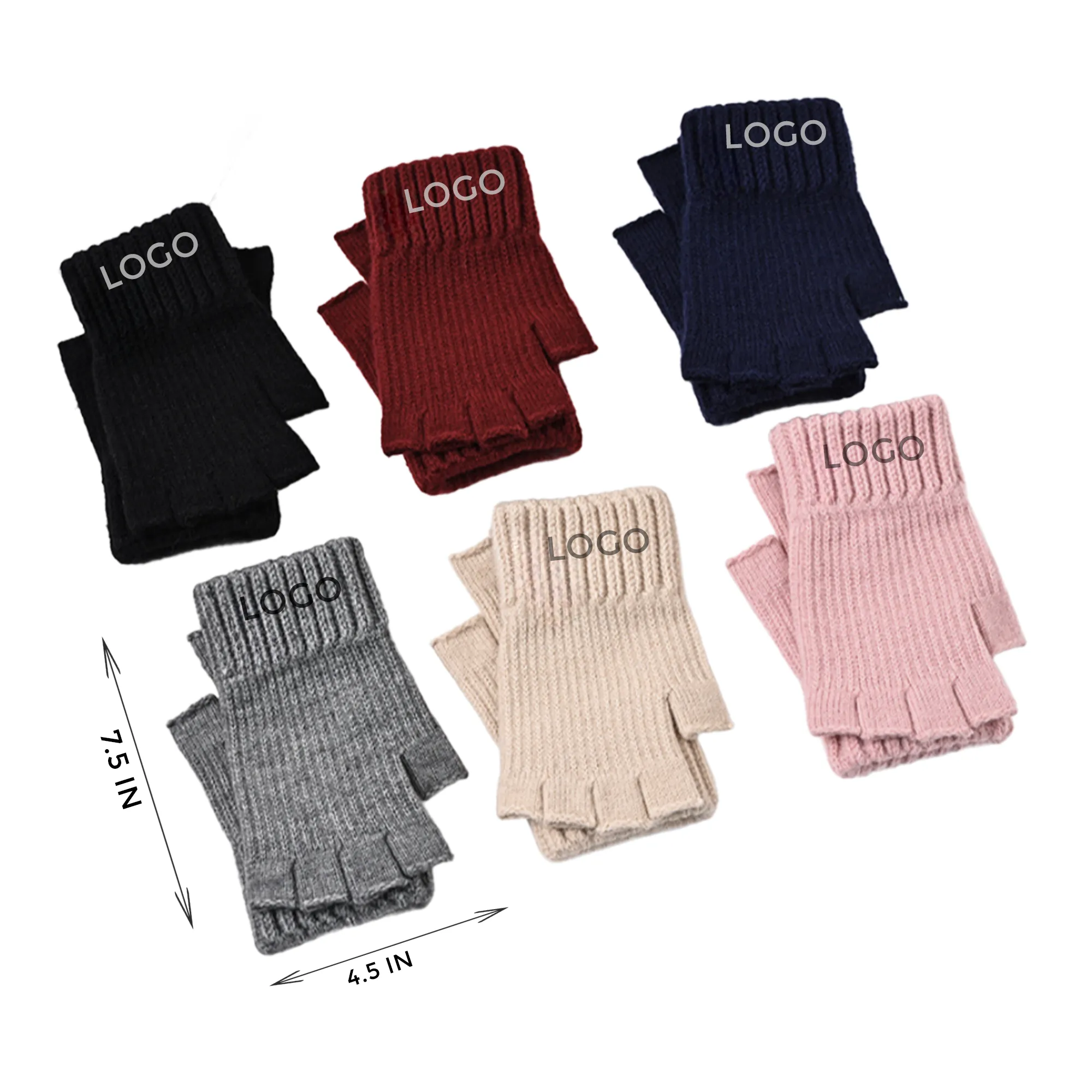 MOQ 10 PCS Knitted Fingerless Gloves 2