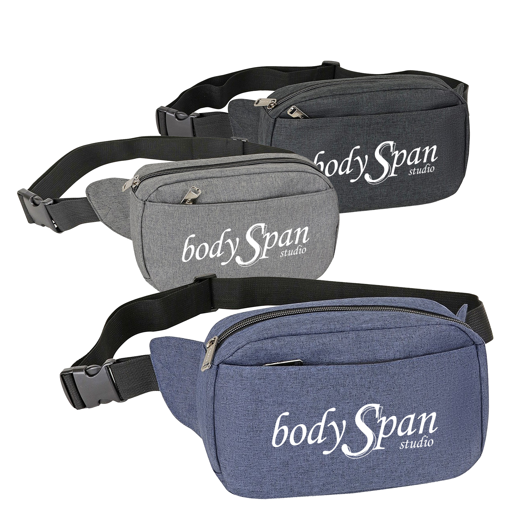 Heather Rounded 3 Pockets Fanny Pack 12