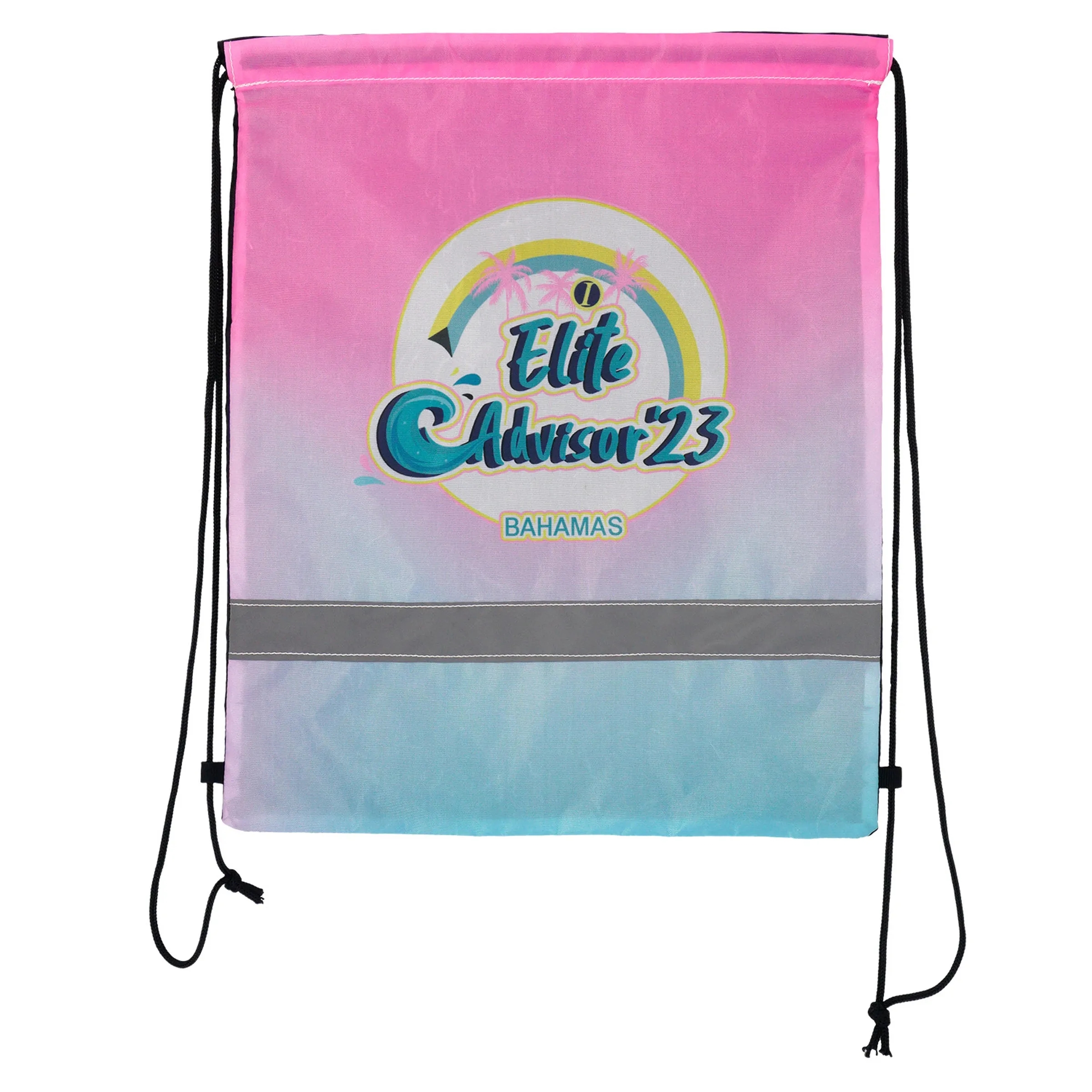 Full Color Reflective Drawstring Backpack 3