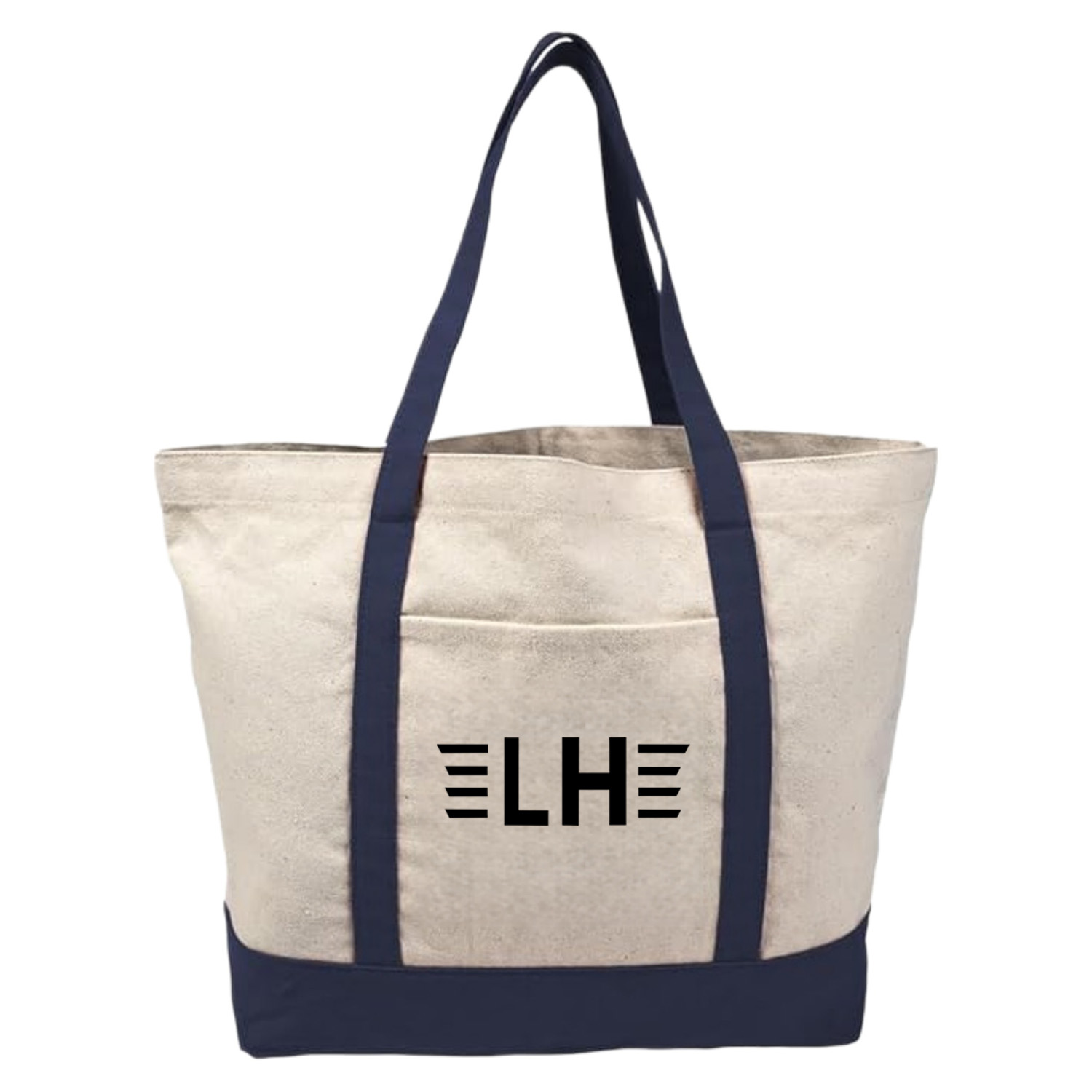Canvas Tote Bag With External Pocket