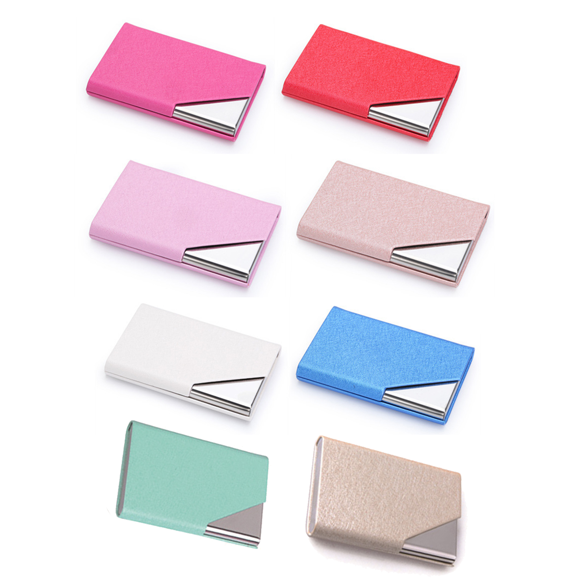 MOQ50 Slim Luxury Stainless Magnetic Business Card Organizer 6