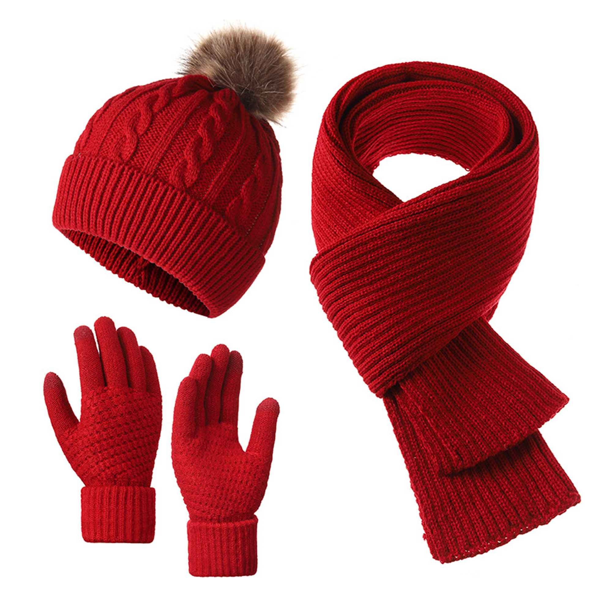 Warm Winter 3-Piece Set (Hat, Scarf, Gloves) MOQ 20 16